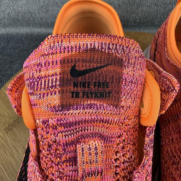 Nike Free TR Flyknit 5.0 Shoes Womens Size 7.5 Orange Pink Training 718785-800 - Picture 3 of 10